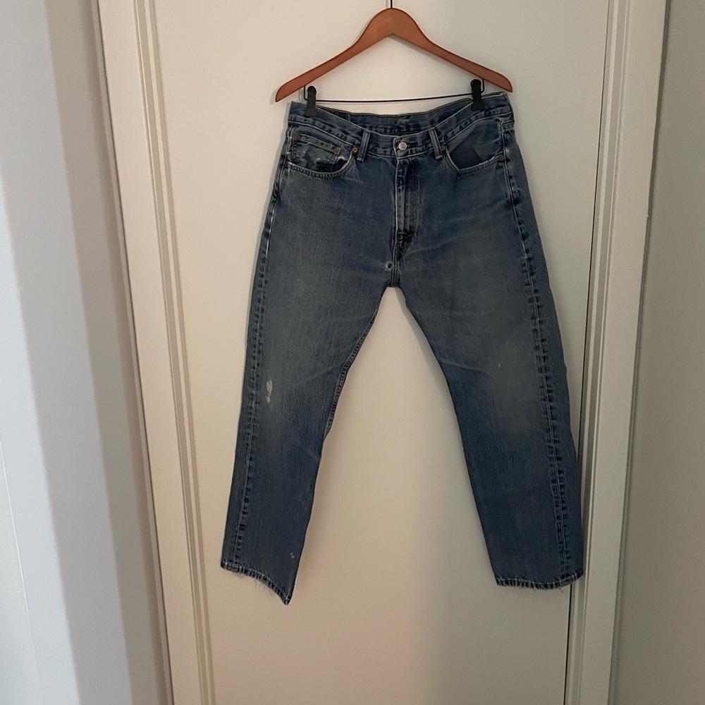 Levi's 505 Men's Jeans 36x32 Pre-loved Straight Leg Blue Denim